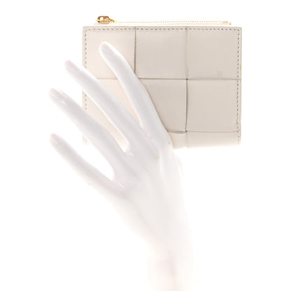 Bottega Veneta Nappa Maxi Intrecciato Bifold Zip Wallet White 2 of 7