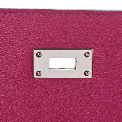 Hermes Shiny Alligator Kelly Longue Wallet Rose Scheherazade 13 of 15