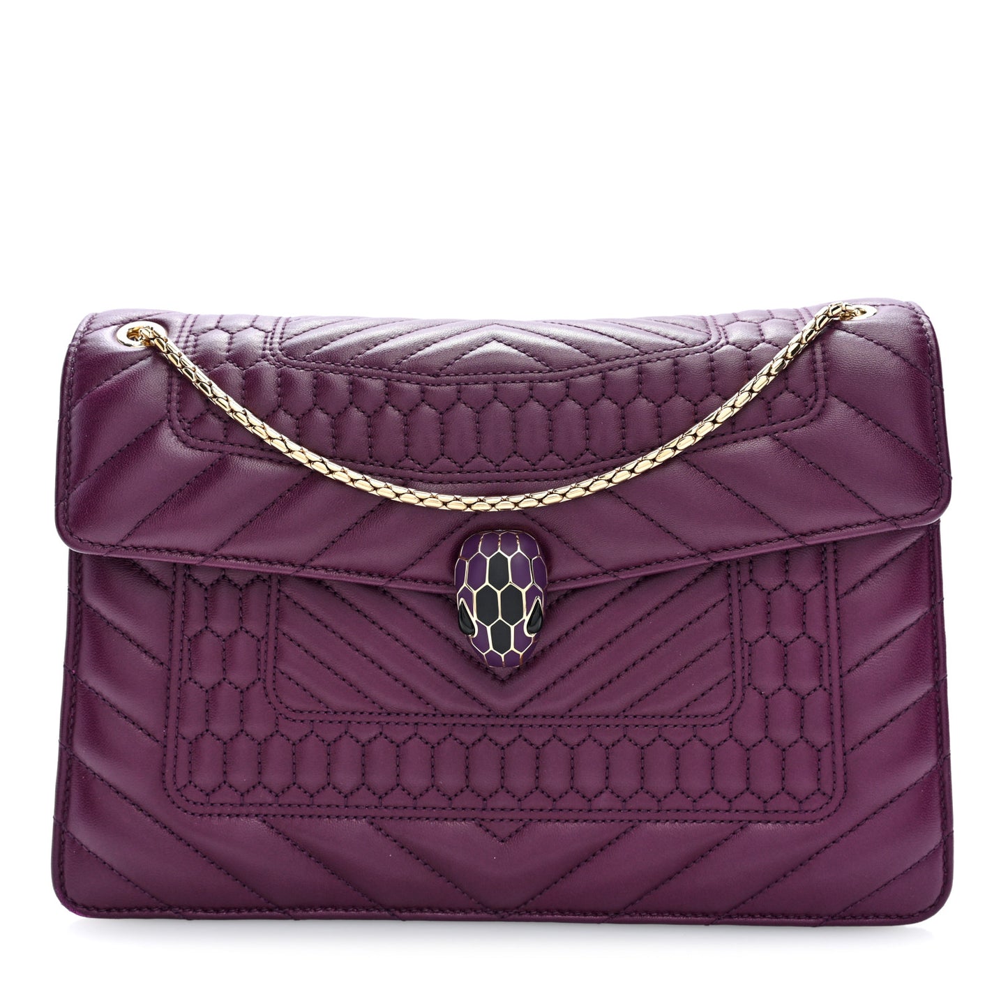 Nappa Quilted Serpenti Forever Shoulder Bag Plum