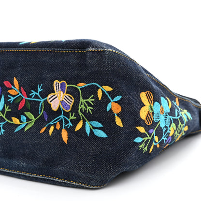 Fendi Denim Flower Embroidered Mama Baguette Blue 7 of 7