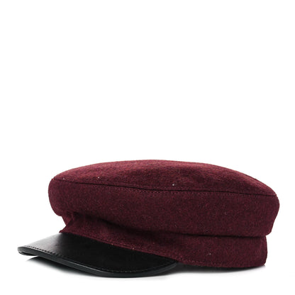 Hermes Glossy Lambskin Wool Womens Vauban Cap 57 1 of 8