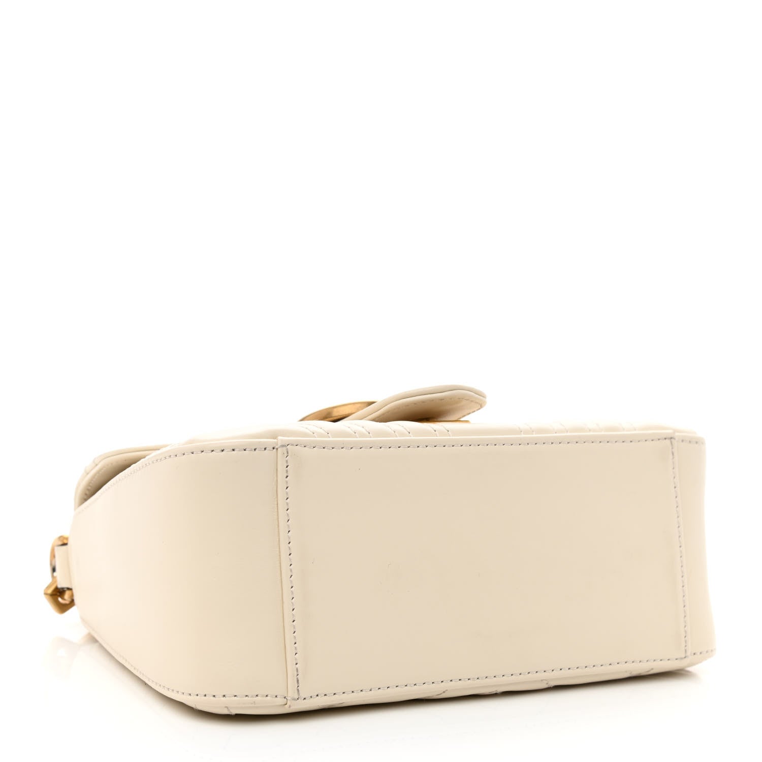 Gucci Calfskin Matelasse Mini GG Marmont Top Handle Shoulder Bag White 4 of 11