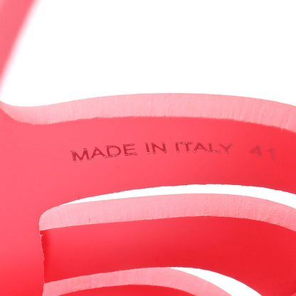 Prada Foam Rubber Metal Triangle Logo Monolith 55mm Cage Sandals 41 Begonia 7 of 8