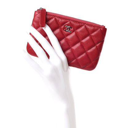 Chanel Caviar Quilted Small Cosmetic Case Dark Red 2 of 10