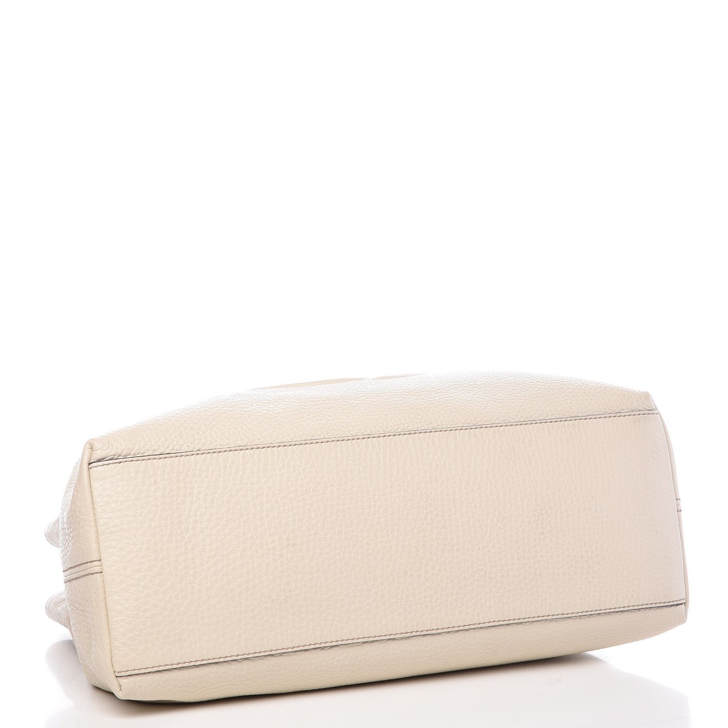 Pebbled Calfskin Medium Soho Chain Shoulder Bag Off White
