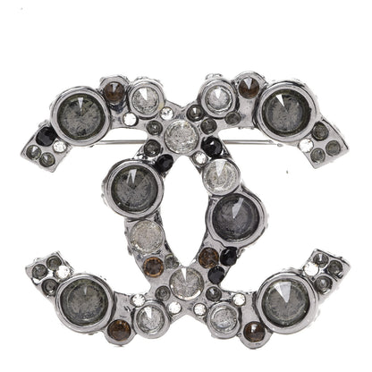 Chanel Ruthenium Crystal CC Brooch 1 of 4