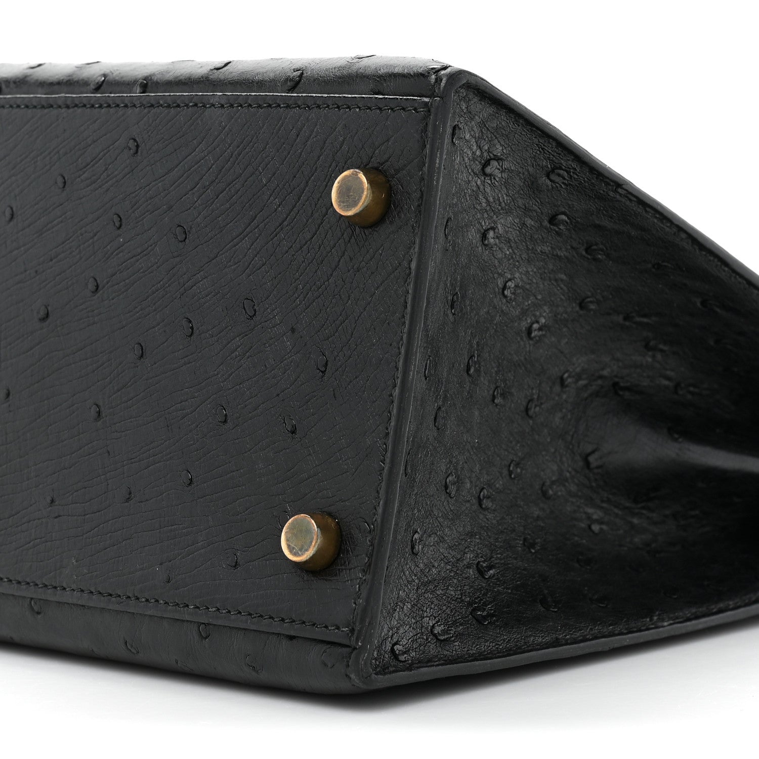 Hermes Ostrich Kelly Sellier 28 Black 8 of 17