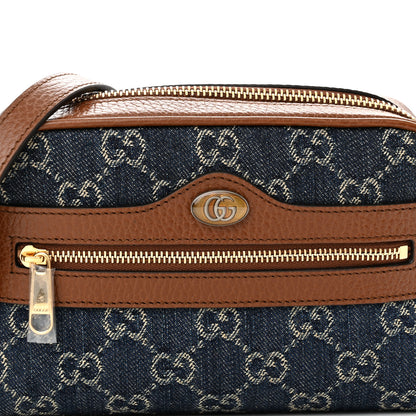Gucci New Denim GG Monogram Dollar Calfskin Mini Ophidia Shoulder Bag Blue Tea Cuir Epilog 8 of 11