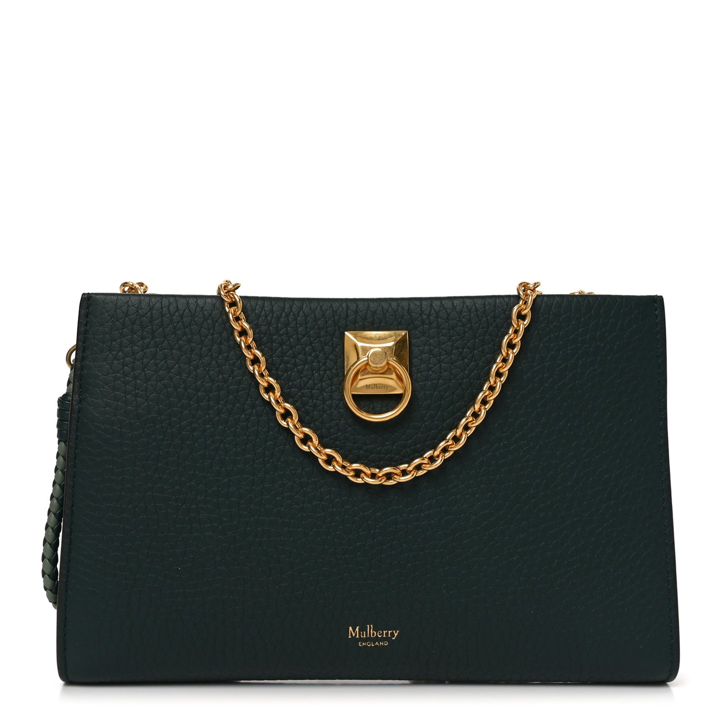 Heavy Grain Calfskin Iris Wallet On Chain Mulberry Green