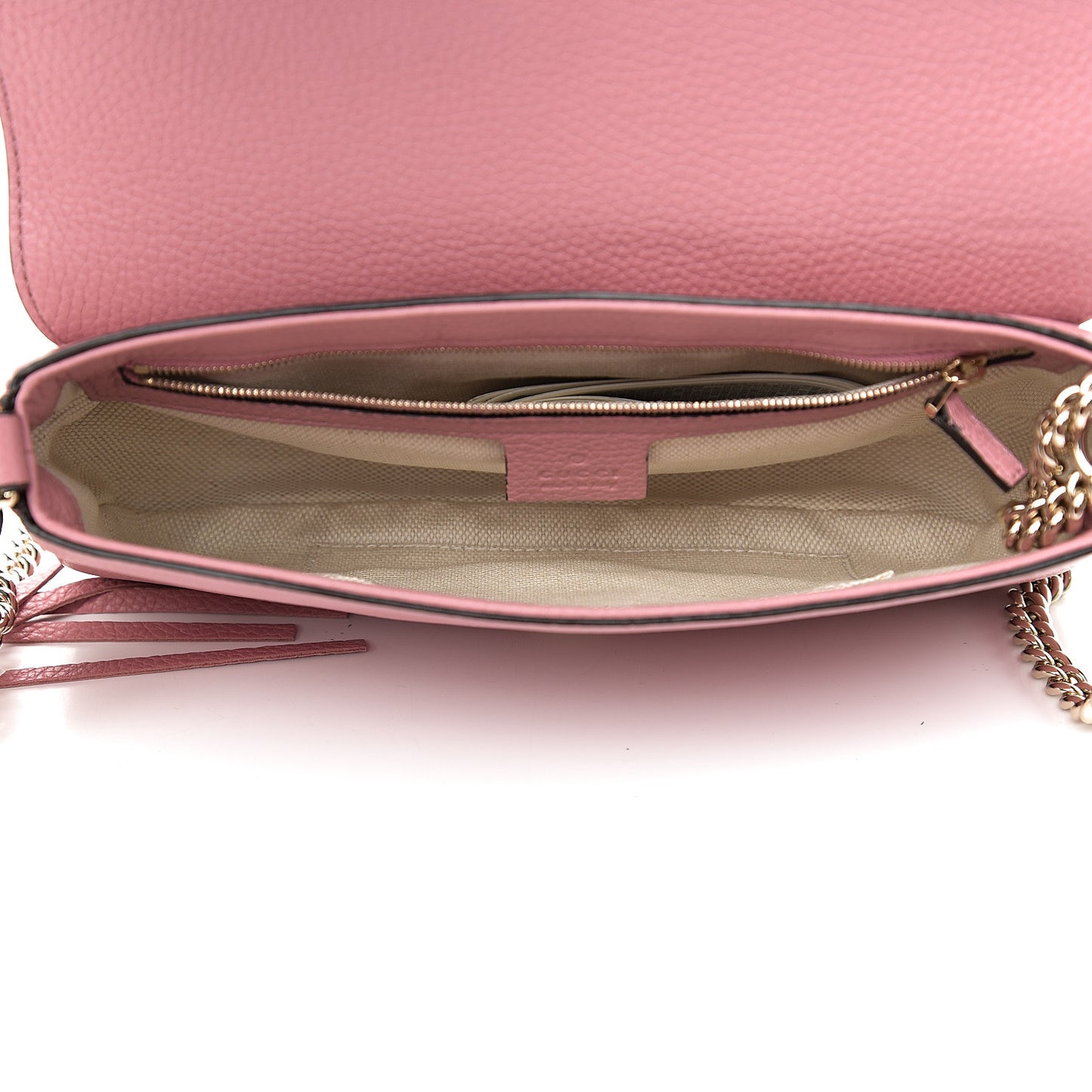 Pebbled Calfskin Medium Soho Flap Crossbody Pink
