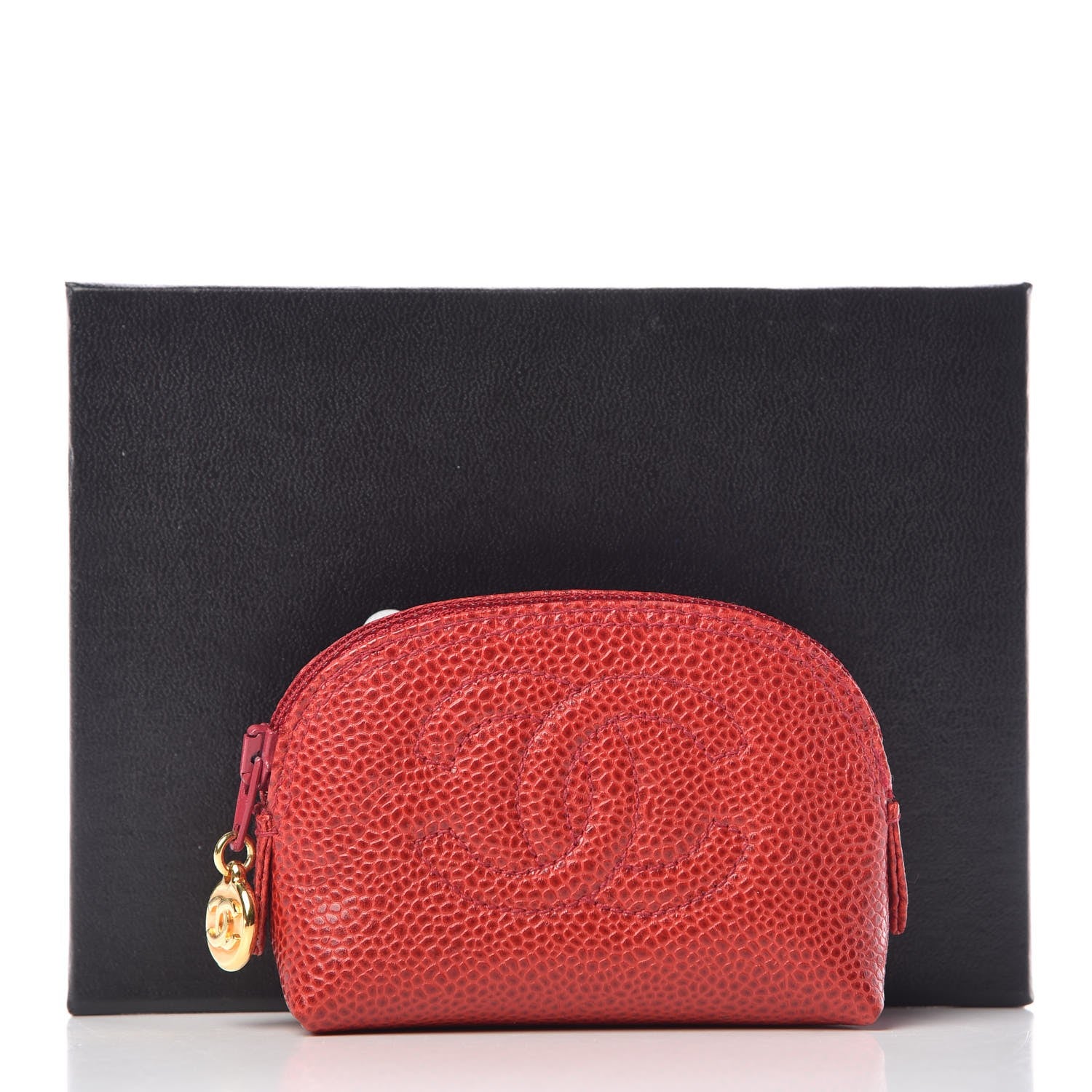 Chanel Caviar CC Coin Purse Red 9 of 9