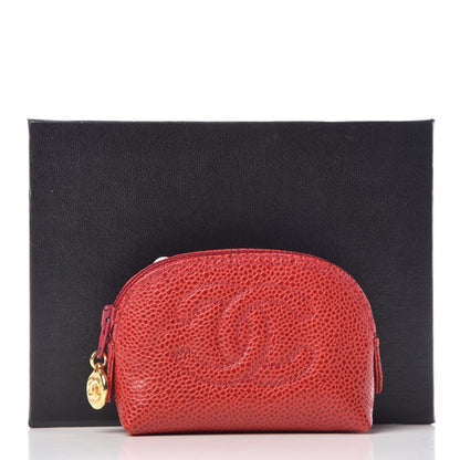 Chanel Caviar CC Coin Purse Red 9 of 9