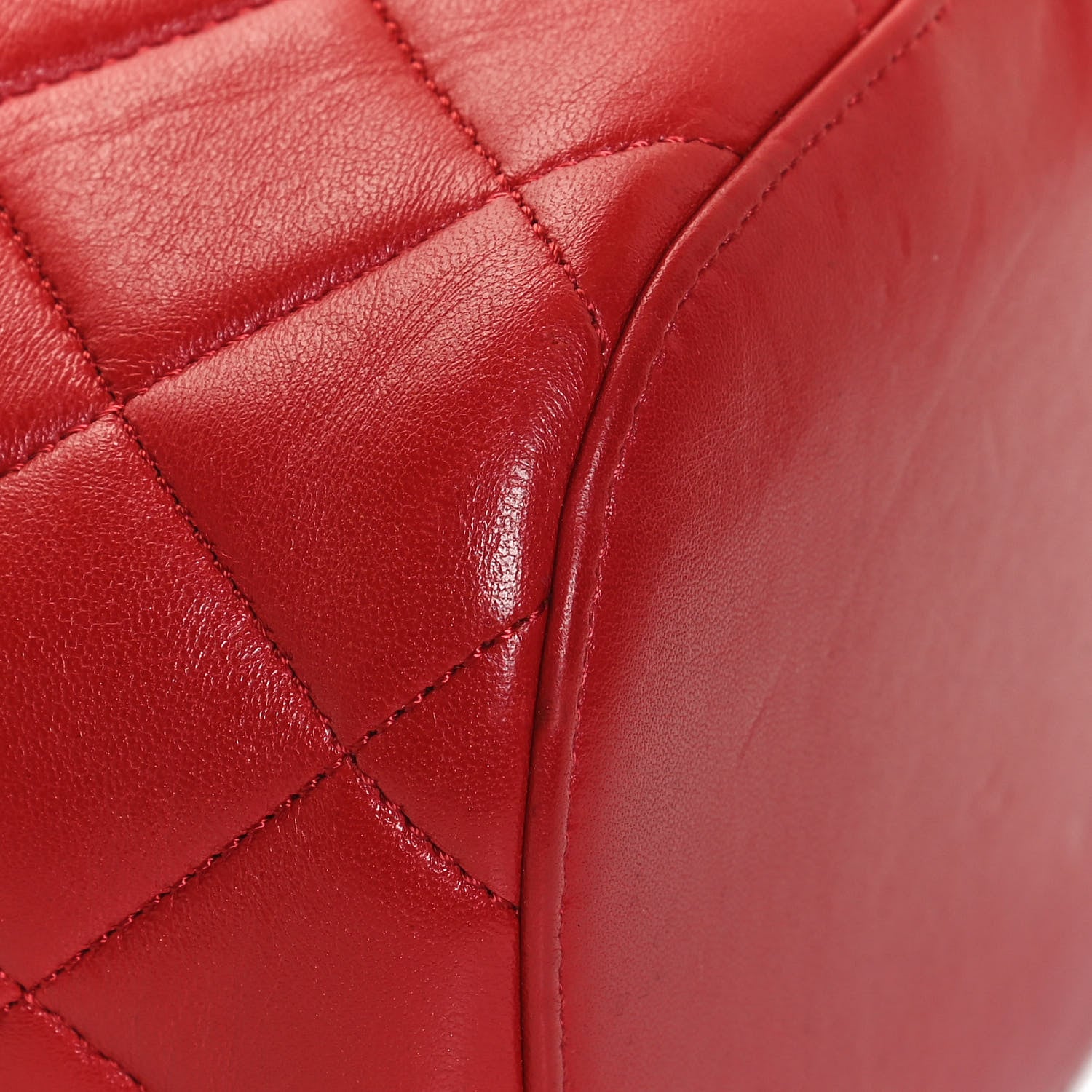 Chanel Lambskin Quilted Trendy Vanity Case Red 12 of 13