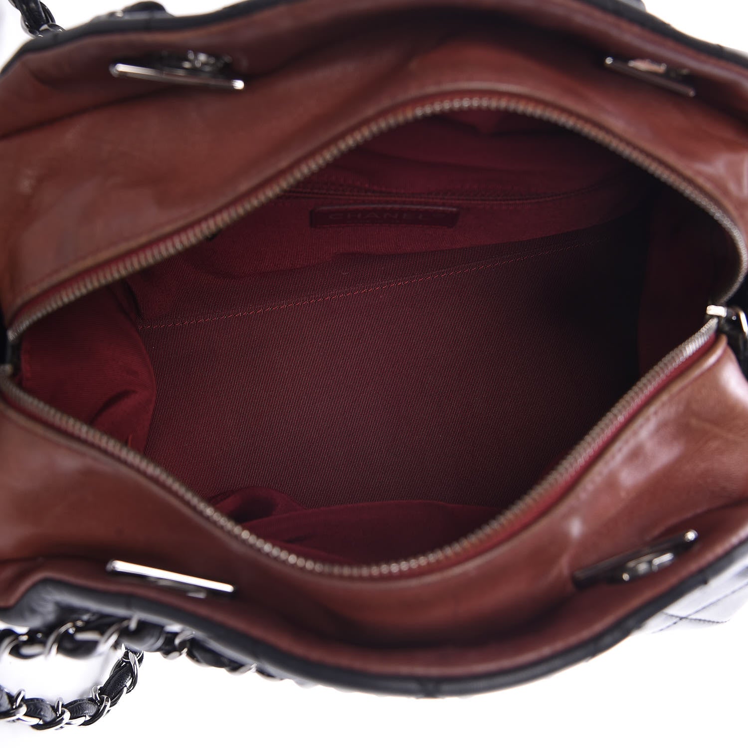 Chanel Lambskin Quilted Multipocket Bowling Bag Black 5 of 11