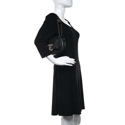 Chanel Lambskin Diamond Stitched CC Flap Shoulder Bag Black 4 of 26