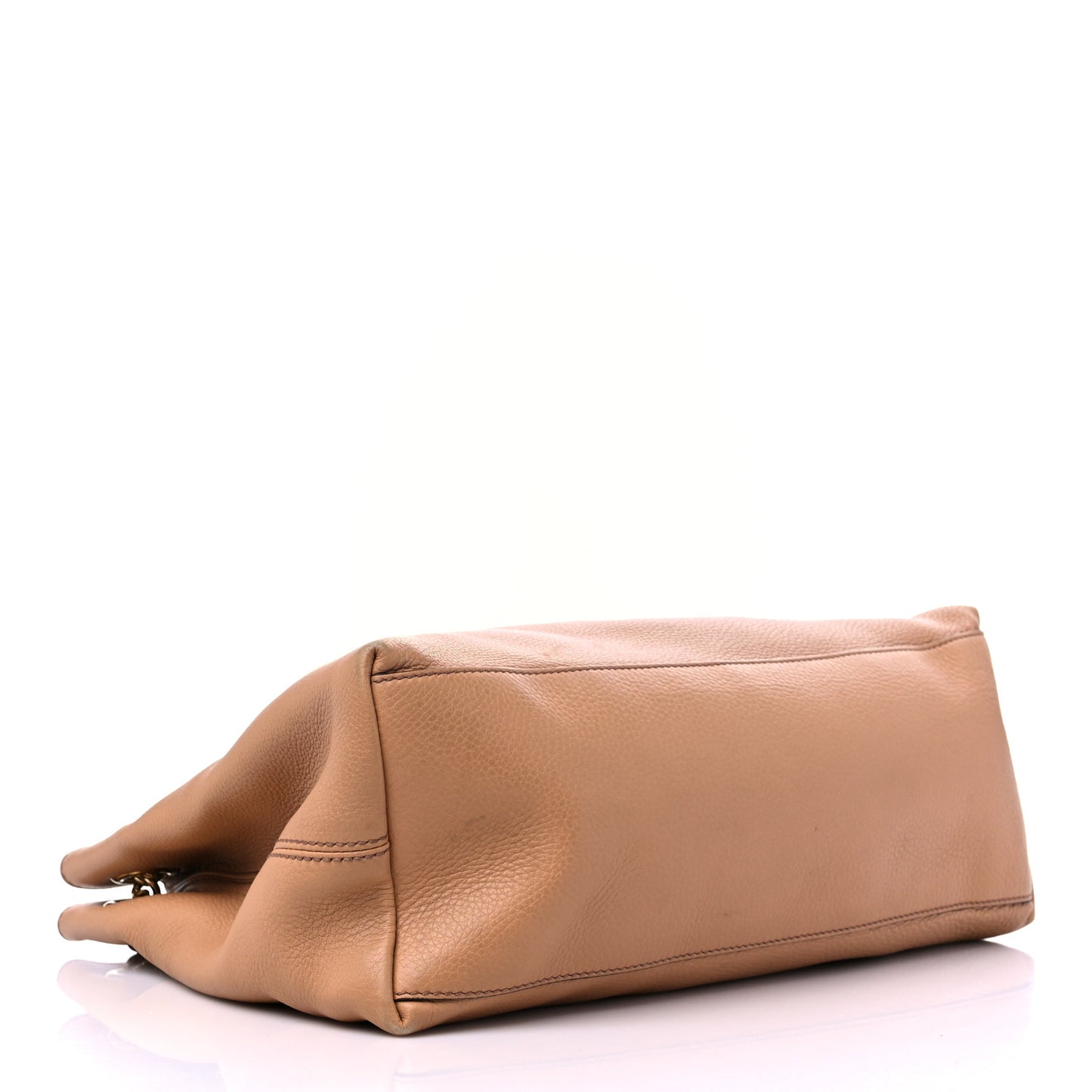 Pebbled Calfskin Medium Soho Chain Shoulder Bag Camelia