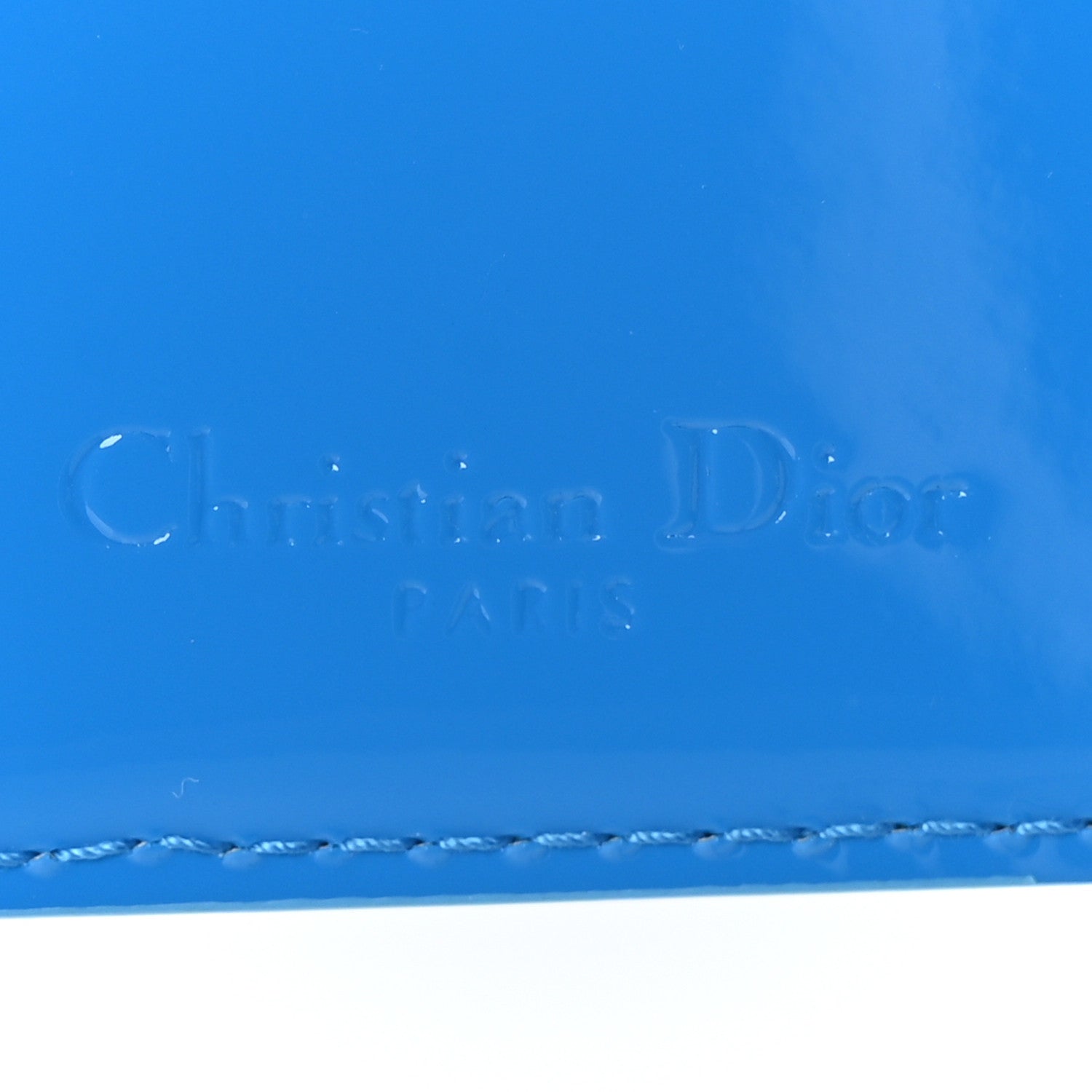 Christian Dior Patent Cannage Lady Dior Card Holder Blue 8 of 9