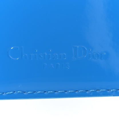 Christian Dior Patent Cannage Lady Dior Card Holder Blue 8 of 9