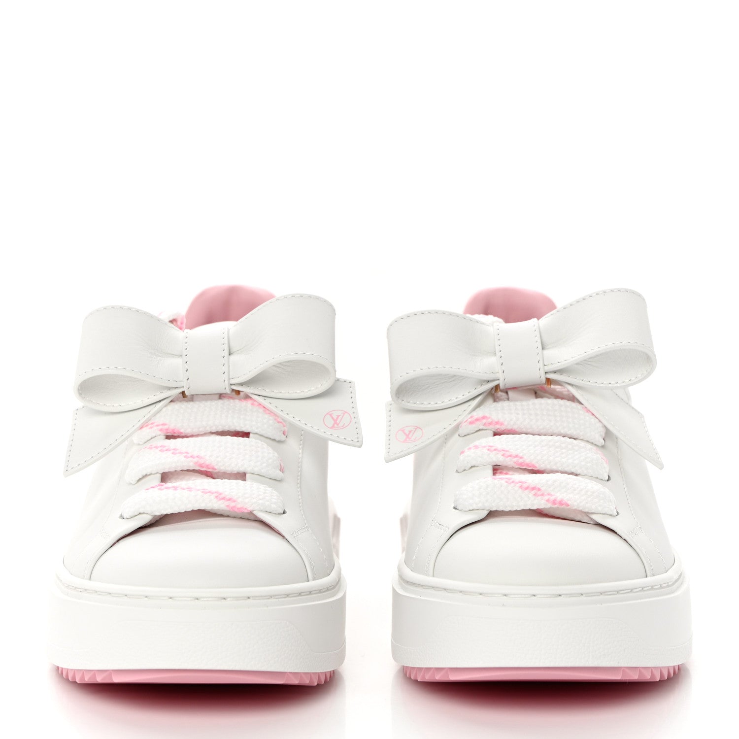 Louis Vuitton Time Out Bow Sneakers 37 White Pink 2 of 12