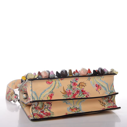 Fendi Vitello Marie Antoinette Print Rosebud Kan I Shoulder Bag Panna Multicolor 5 of 12