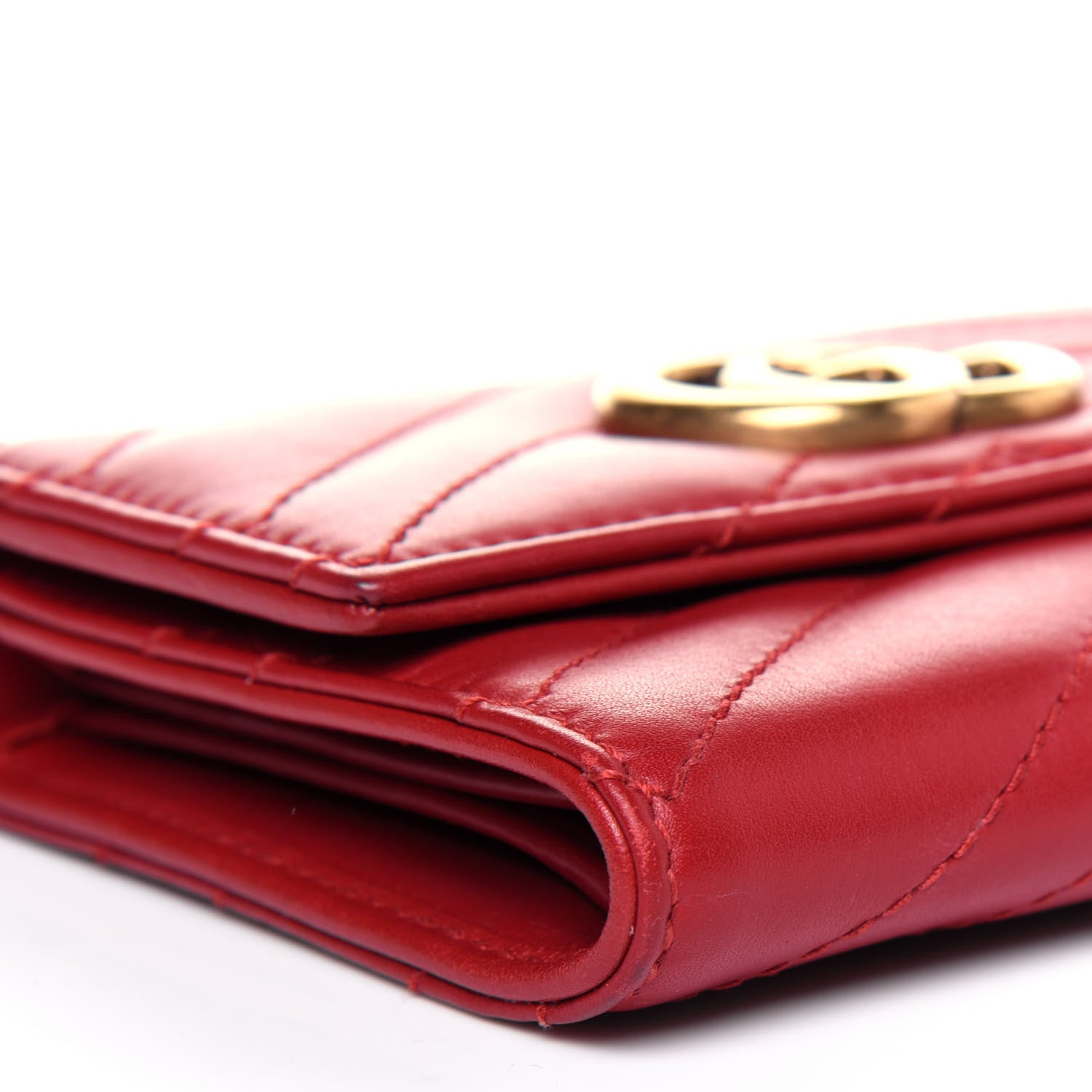 Gucci Calfskin Matelasse GG Marmont Wallet Hibiscus Red 10 of 13