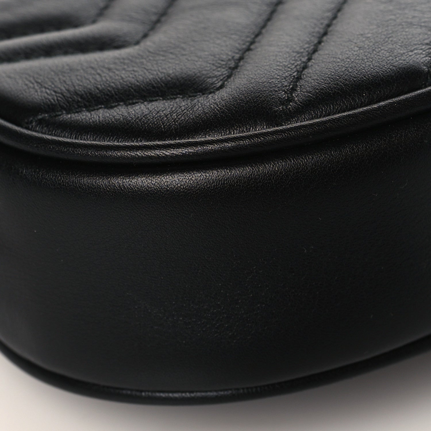 Gucci Calfskin Matelasse GG Marmont Belt Bag 85 34 Black 8 of 9