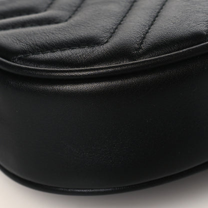 Gucci Calfskin Matelasse GG Marmont Belt Bag 85 34 Black 8 of 9