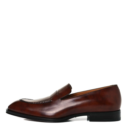Louis Vuitton Waxed Calfskin Mens Vendome Loafers 8.5 Brown 1 of 9