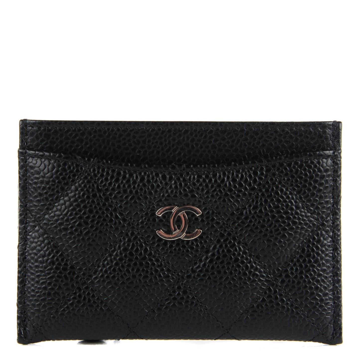Caviar Quilted Card Holder Black