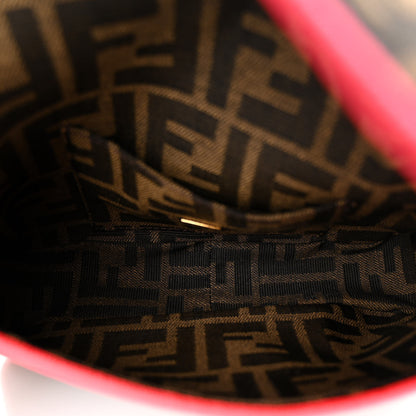 Fendi Fabric Jacquard FF 1974 Roma Armor Mini Baguette Tobacco Moro Fuxia Fluo 5 of 9