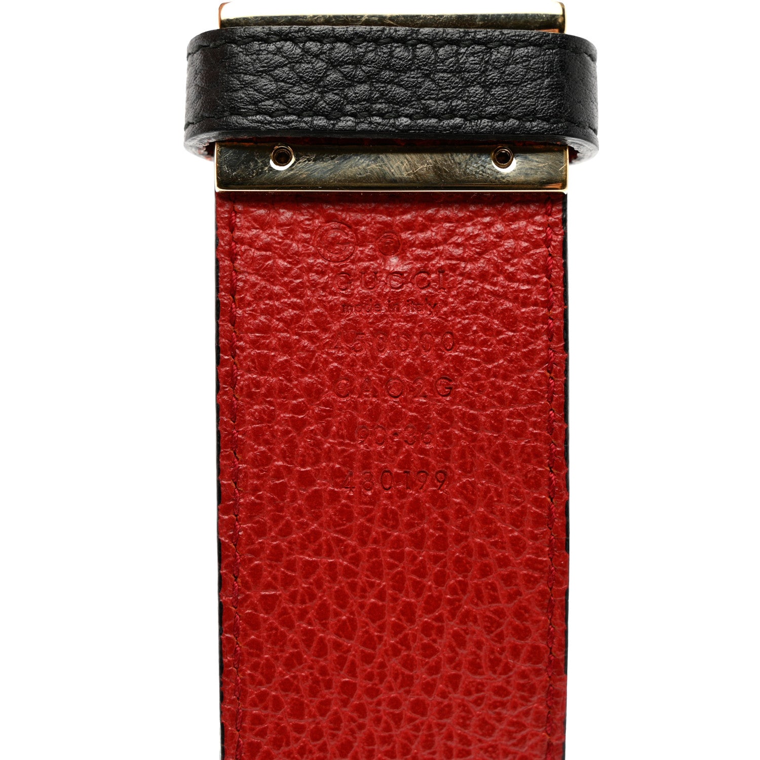 Gucci Calfskin 1973 Reversible Belt 90 36 Black Red 4 of 7