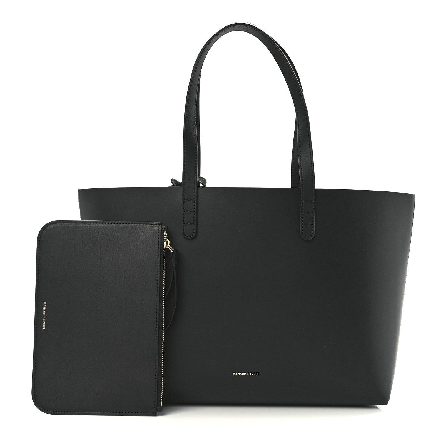 Mansur Gavriel Saffiano Large Shopping Tote Black Flamma 1 of 13