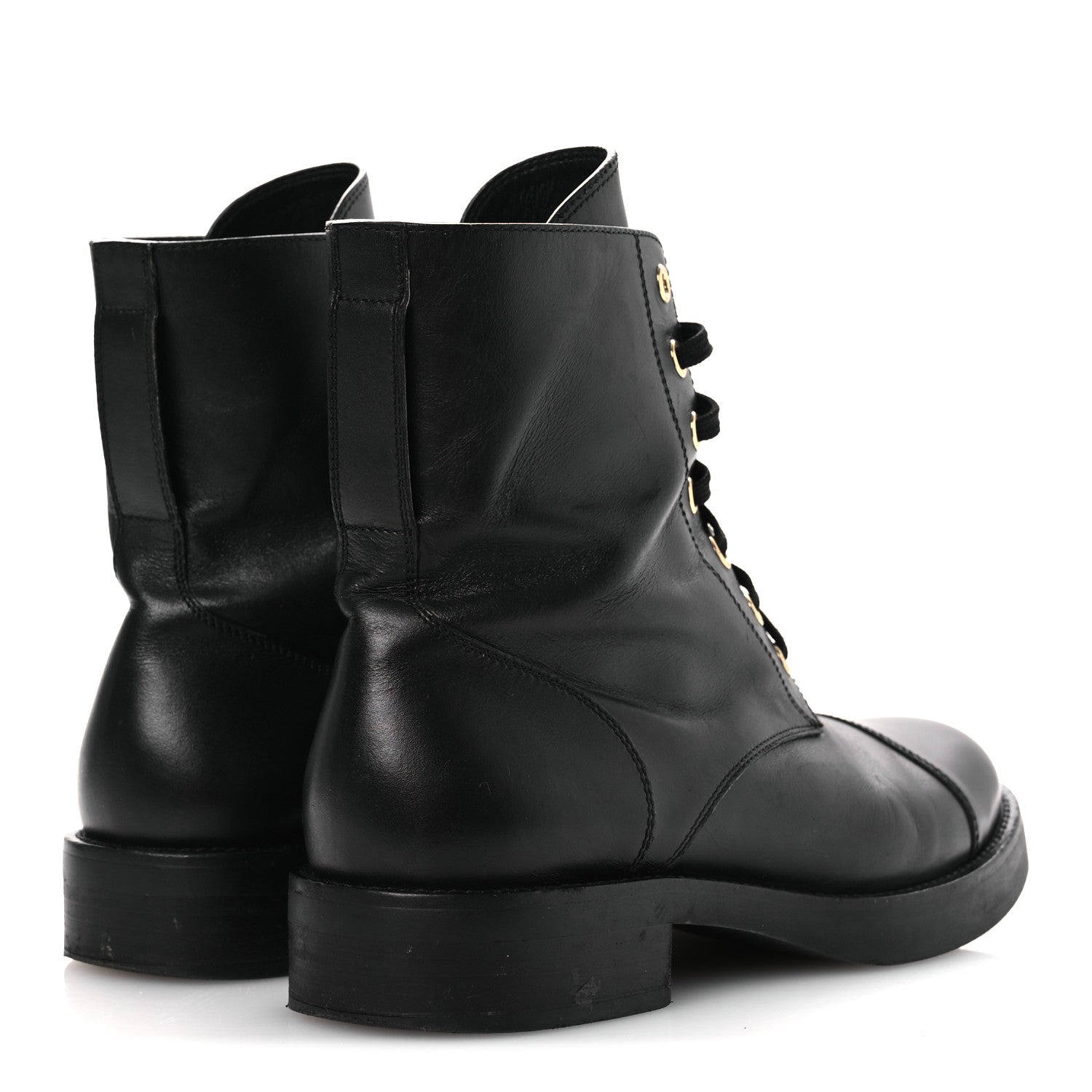 Louis Vuitton Calfskin Flat Ranger Boots 36.5 Black 4 of 11