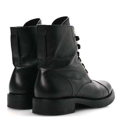 Louis Vuitton Calfskin Flat Ranger Boots 36.5 Black 4 of 11