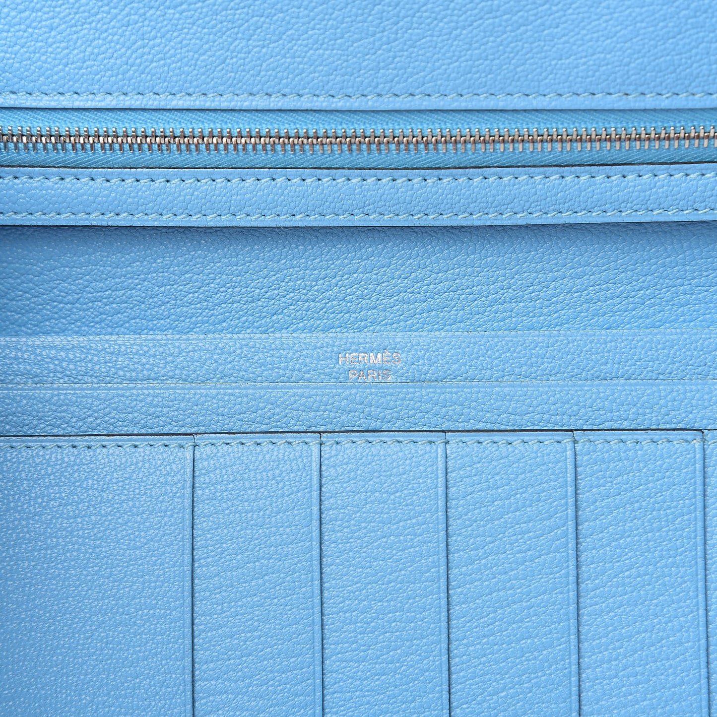 Chevre Mysore Bearn Gusset Wallet Celeste