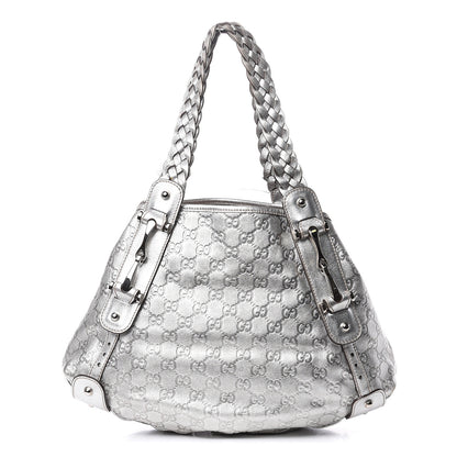 Gucci Metallic Guccissima Small Pelham Shoulder Bag Silver 1 of 14
