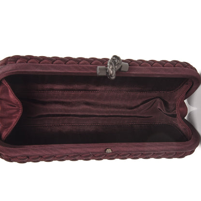 Bottega Veneta Silk Faille Intrecciato Knot Clutch Aubergine 5 of 6