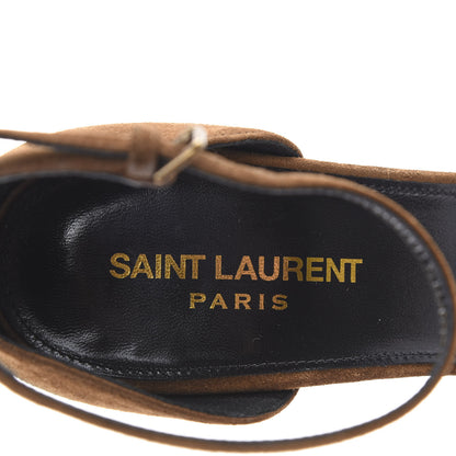 Saint Laurent Suede Calfskin Opyum 110 Sandals 38.5 Cachemere Gold 7 of 10