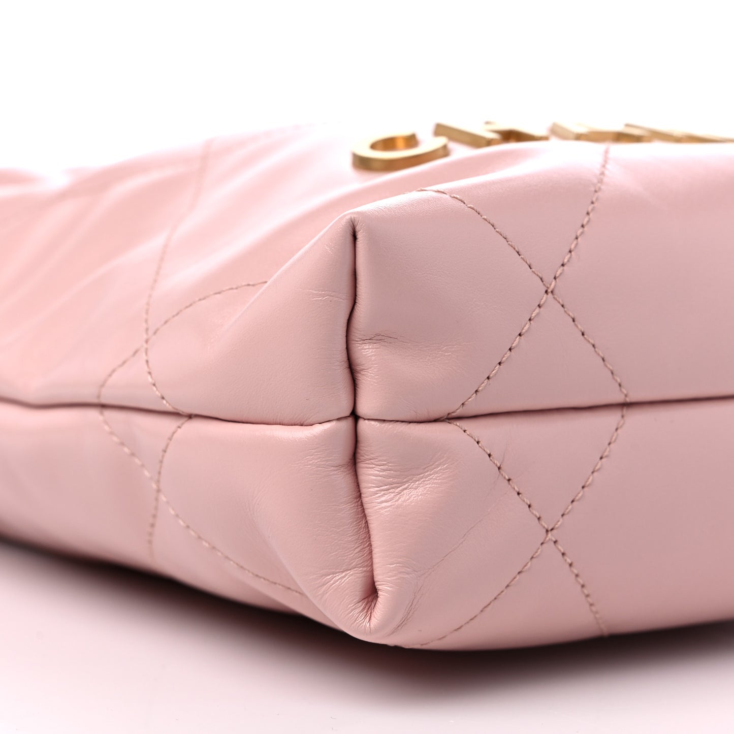 Shiny Calfskin Quilted Mini Chanel 22 Rose Clair