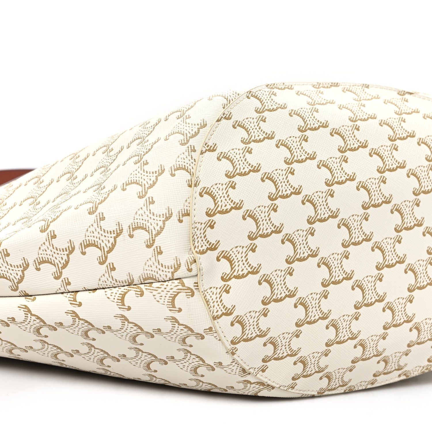 Celine Calfskin Canvas Triomphe Large Couffin White 9 of 11