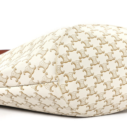 Celine Calfskin Canvas Triomphe Large Couffin White 9 of 11