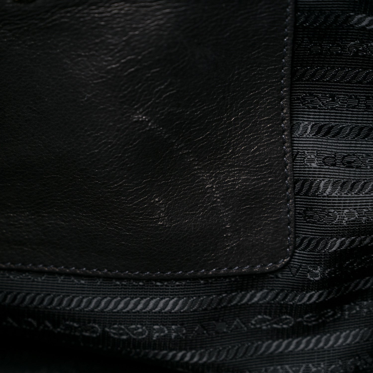 Prada Cervo Shine Tote Black 9 of 11