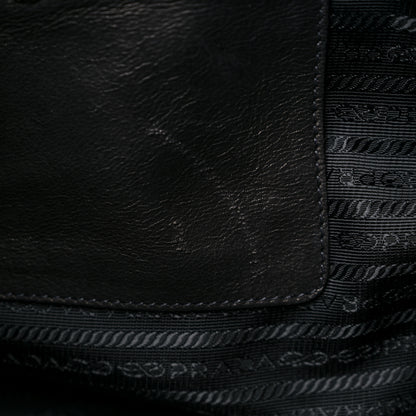 Prada Cervo Shine Tote Black 9 of 11