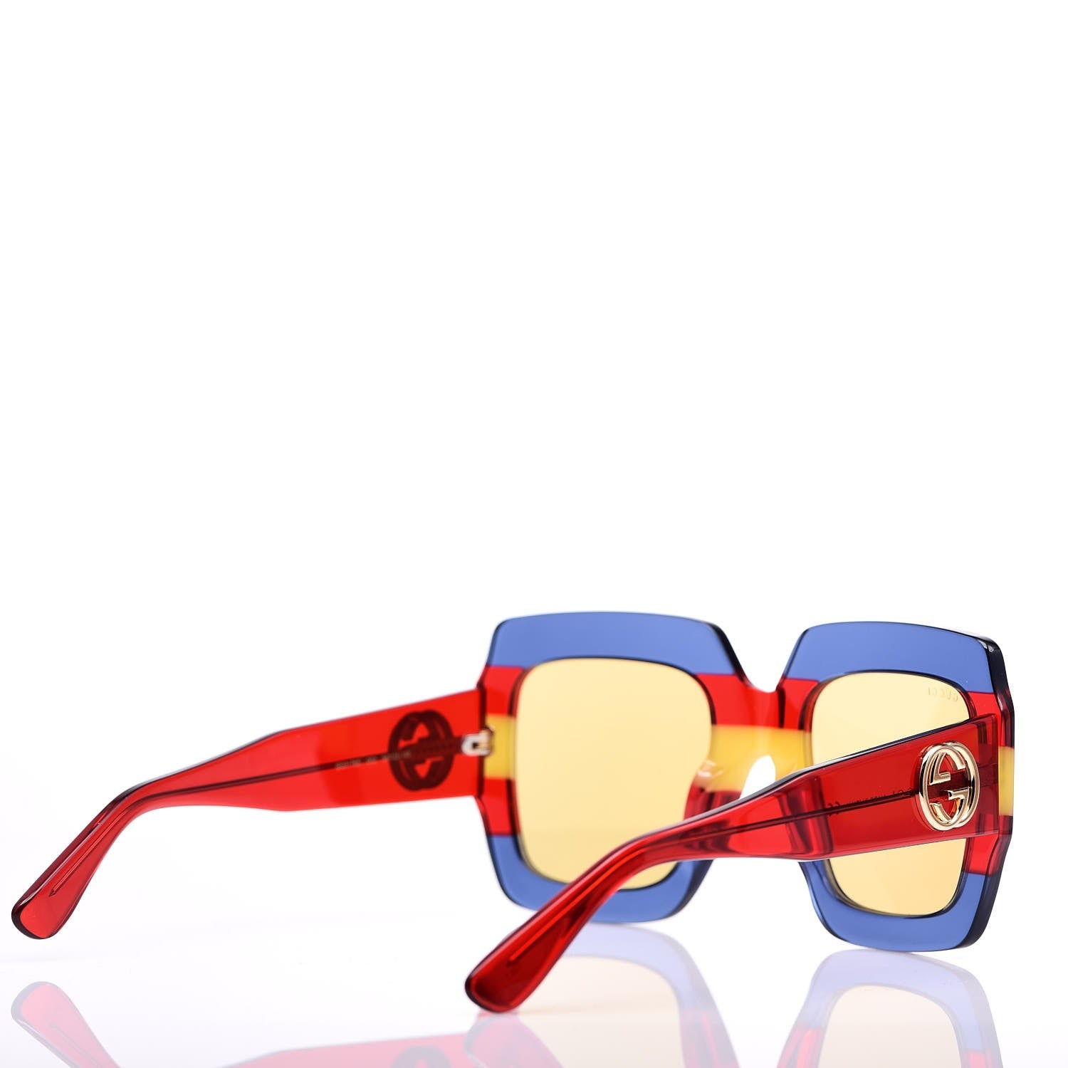 Gucci Square Frame GG0178S Sunglasses Blue Red Yellow 4 of 8
