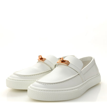 Hermes Calfskin Game Slip On Sneakers 39 White 3 of 9