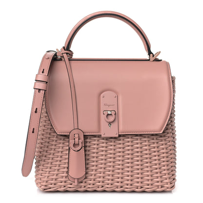 Salvatore Ferragamo Smooth Calfskin Wicker Small Boxyz Antique Rose 1 of 7