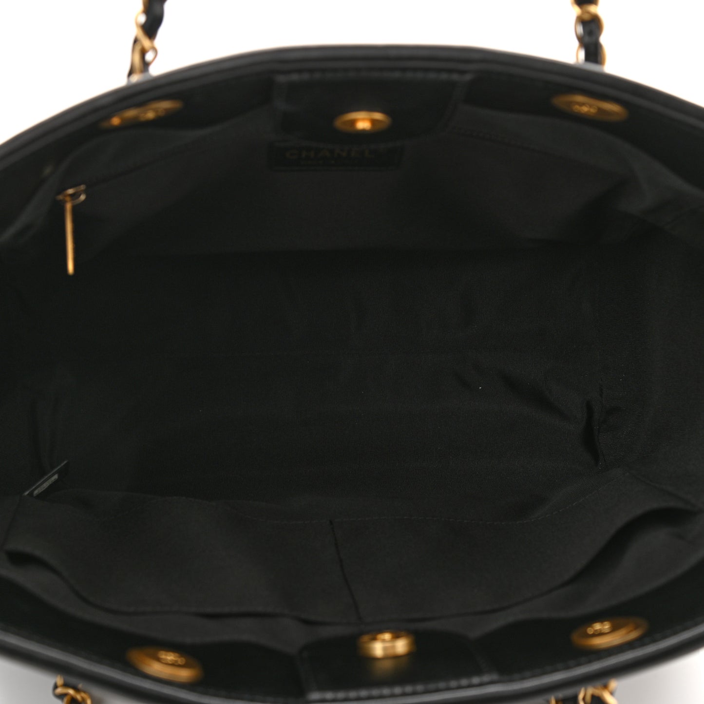 Aged Calfskin Small Charms Deauville Tote Black