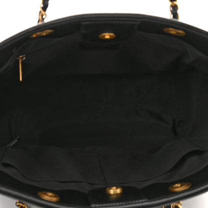 Chanel Aged Calfskin Small Charms Deauville Tote Black 5 of 11