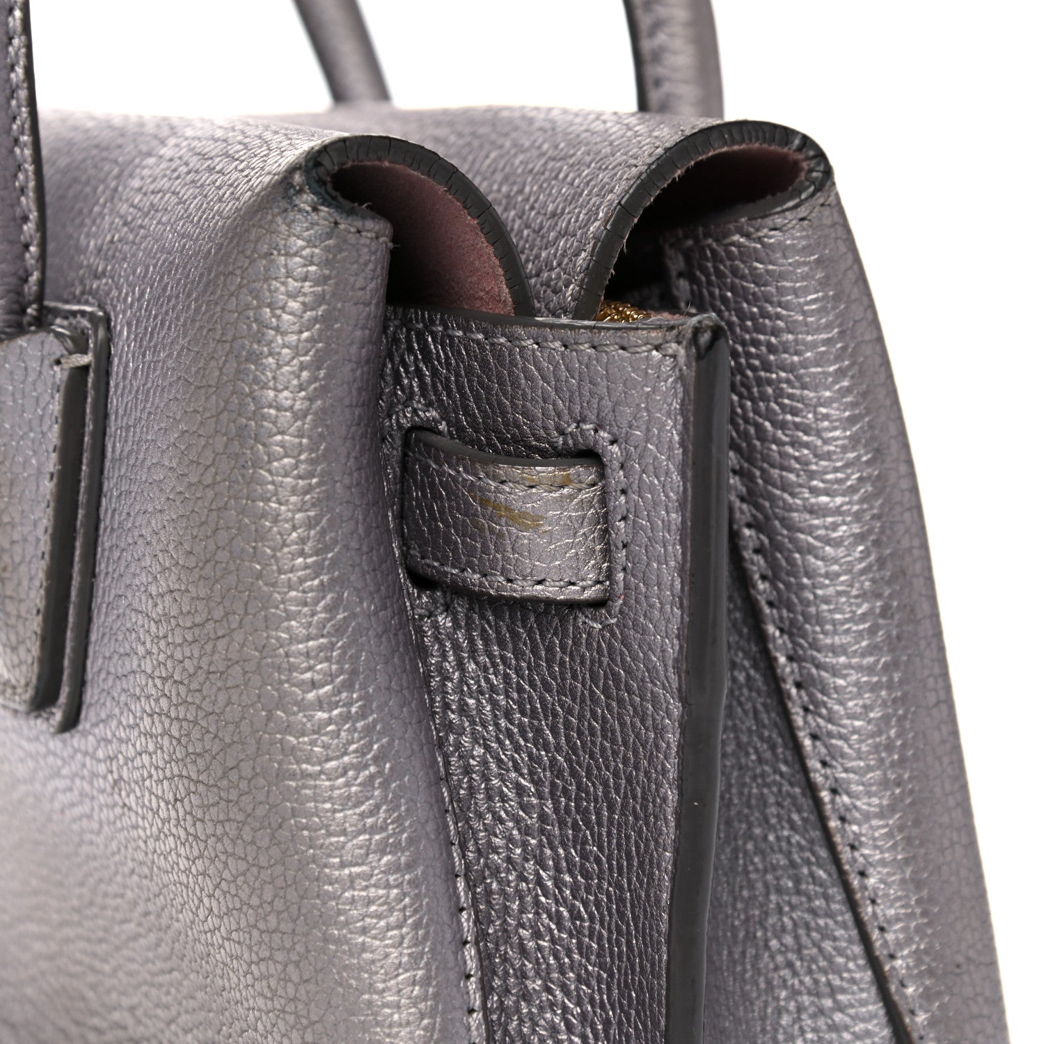 MCM Metallic Grained Calfskin Mini Milla Tote Spike Silver 22 of 23