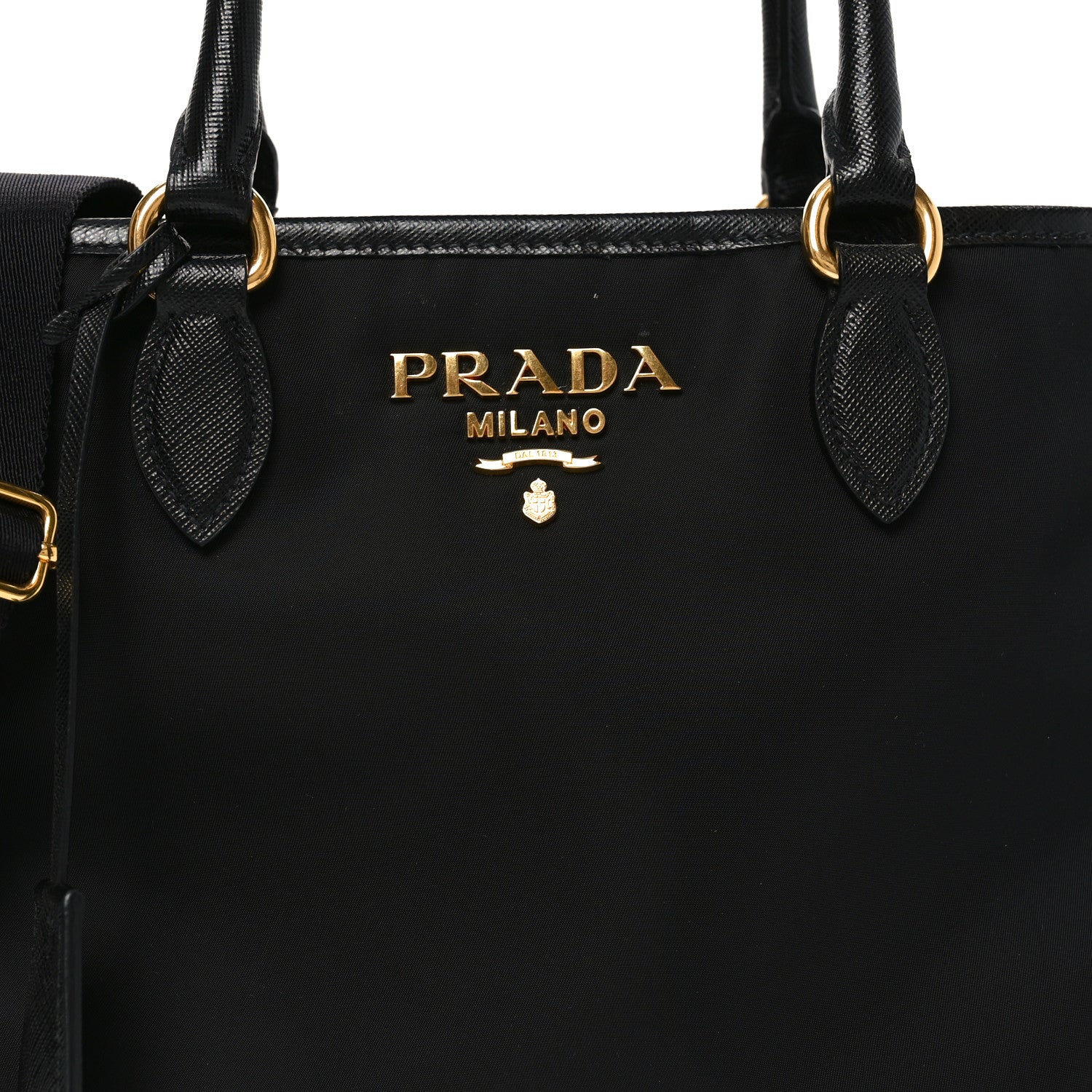 Prada Tessuto Nylon Soft Calf Small Tote Black 7 of 10